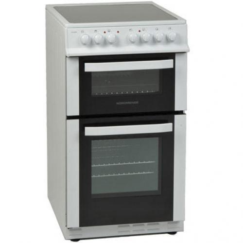 POWERCITY CTEC52WH NORDMENDE 50CM TWIN CAVITY FREESTANDING COOKER 4 ZONE CERAMIC HOB WHITE Cooker Electric